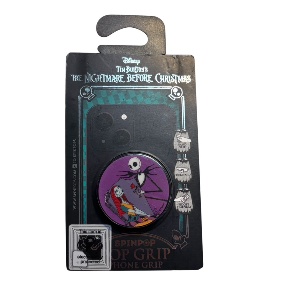 NEW Disney Nightmare Before Christmas Phone Grip Black Purple Spinpop Kickstand